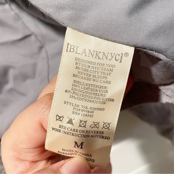 Blank NYC Cloud Grey Suede Leather Moto Biker Jacket Size Medium - Picture 7 of 17